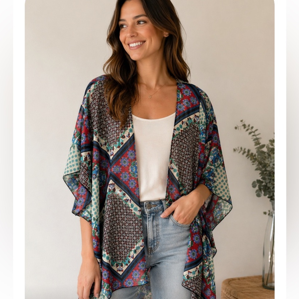 Band of Gypsies Colorful Patterned Kimono Boho